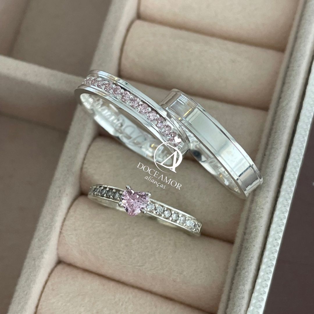 Alianças em Prata 950 - Íris - 5mm - Solitário Elegance 