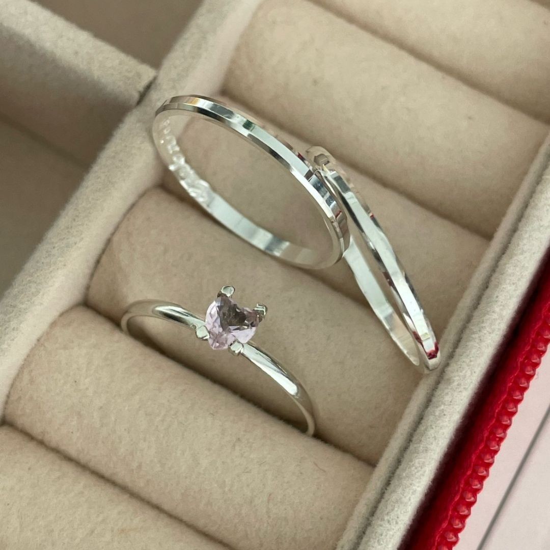 Alianças em Prata 950 - Lume - 1,5mm - Solitário Tradicional