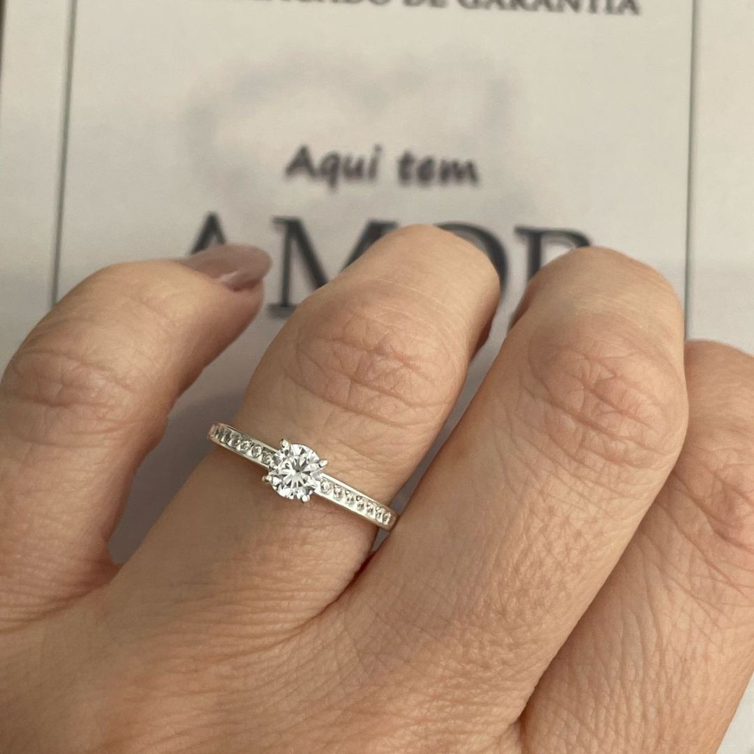 Anel Solitário Ellegance Prata 925