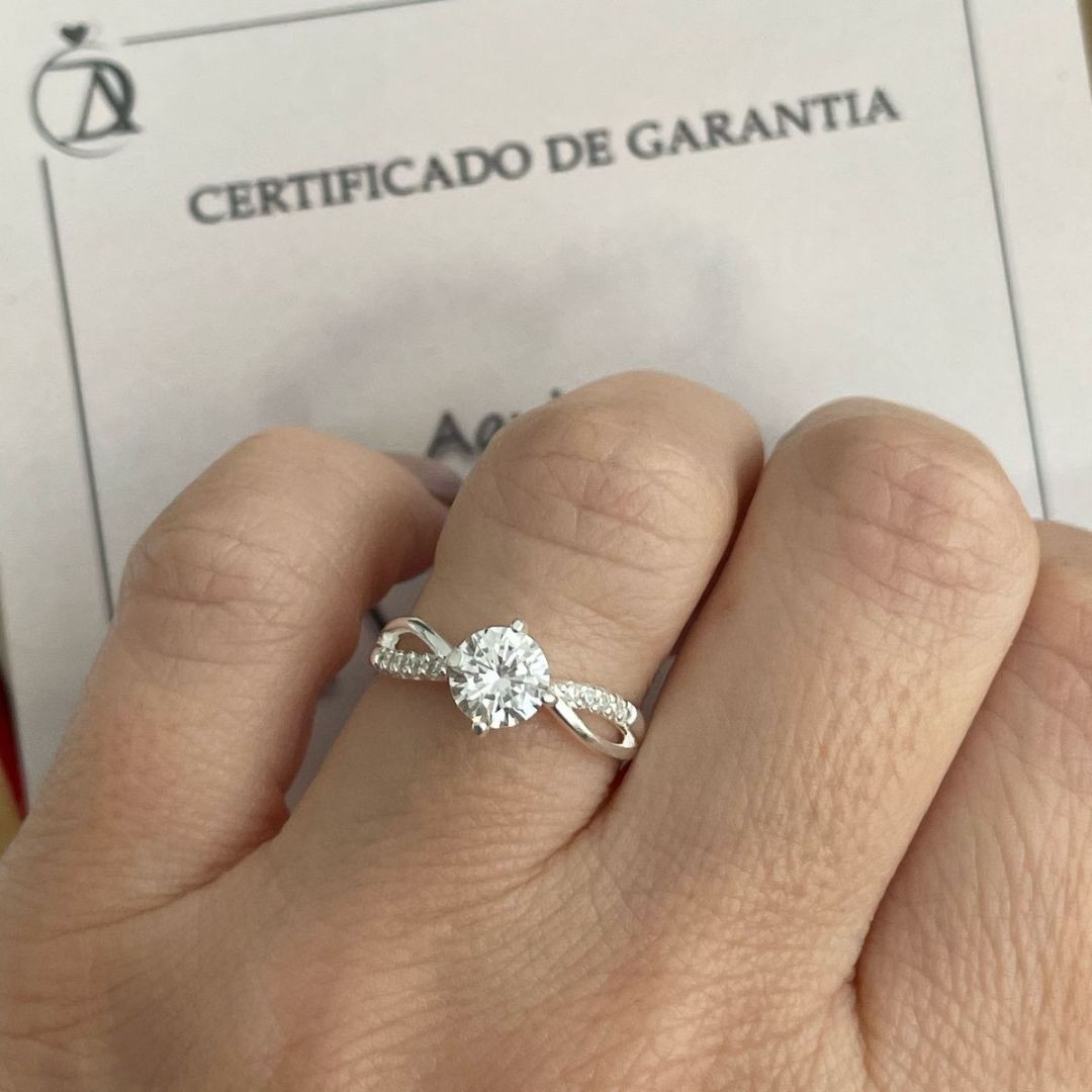 Anel Solitário Princes Prata 925